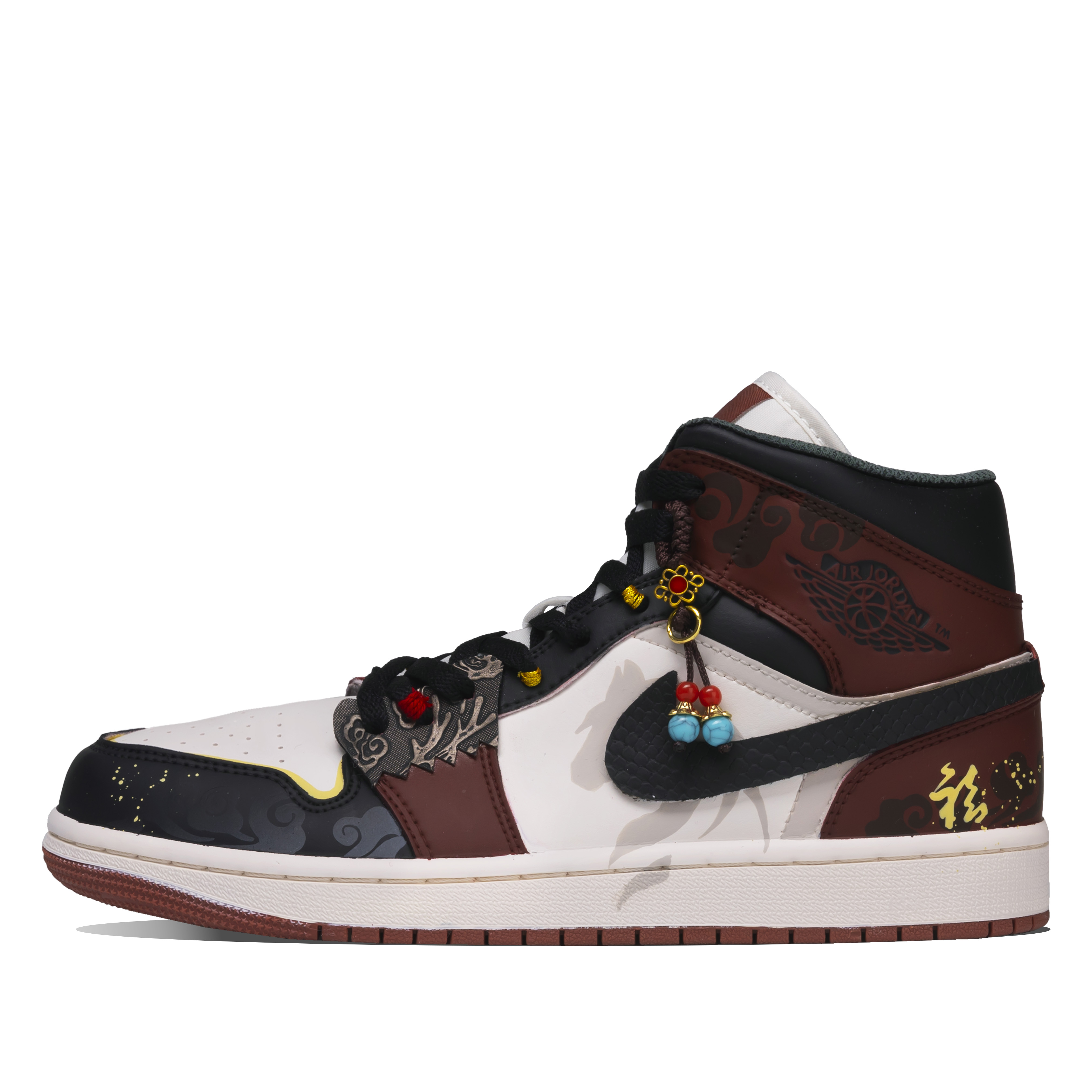 Кроссовки Air 1 Blessing Arrives Like A Horse Mid Top Vintage Jordan, красный черный