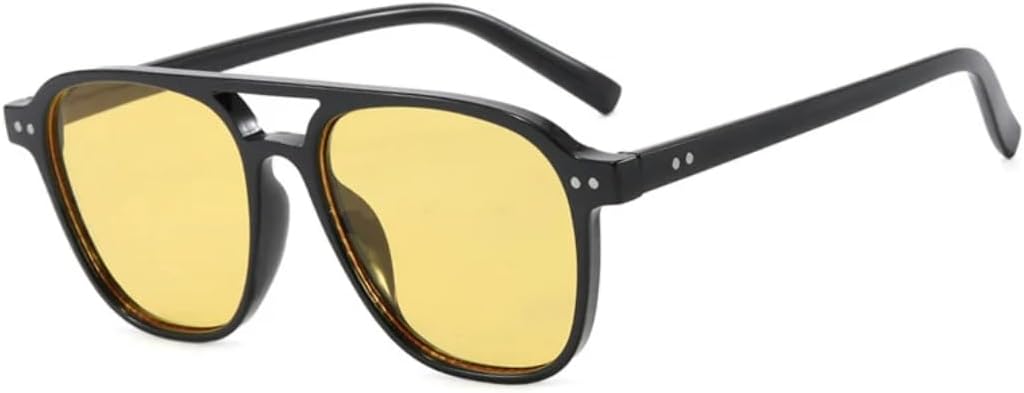 

Солнцезащитные очки с защитой UV400 | Линзы с мелкими заклепками, конфетного цвета | Для женщин и мужчин, для занятий спортом на открытом воздухе и вождения DSVIGF, Black Yellow