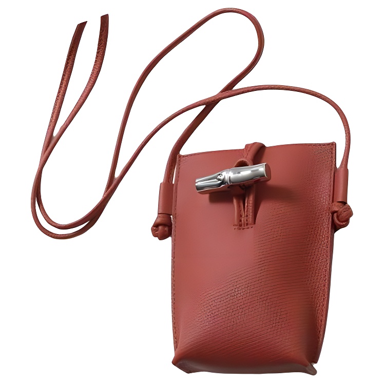 

LONGCHAMP Кожаный чехол для телефона через плечо женский каштановый