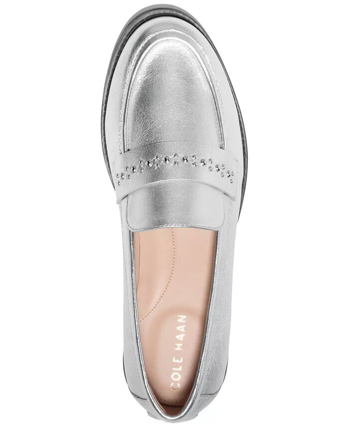 Женские мокасины Stassi с отделкой Cole Haan, серебряный — фото 4