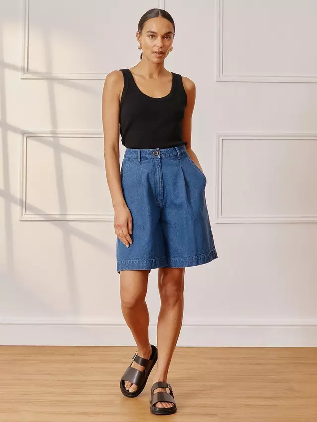 

Шорты Albaray Pleat Denim, цвет indigo