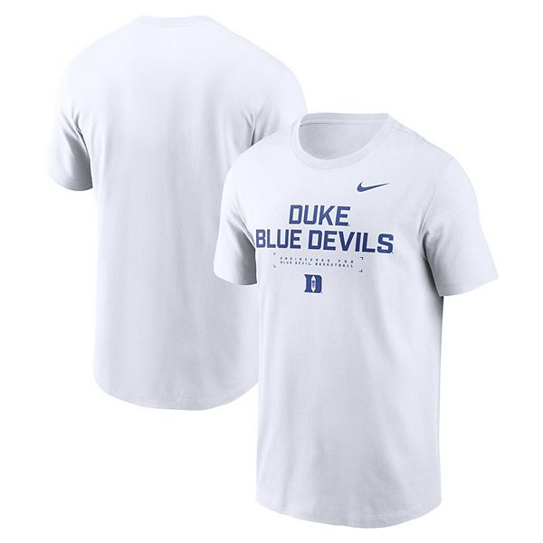 

Мужская белая футболка duke blue devils 2025 courtside basketball performance Nike