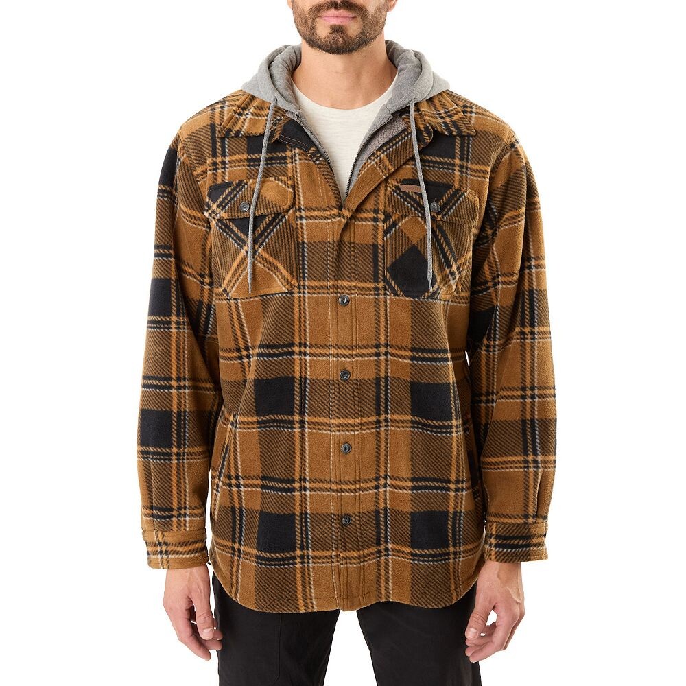 

Куртка-рубашка из микрофлиса на подкладке из шерпы Big & Tall Smith's Workwear, цвет Camel