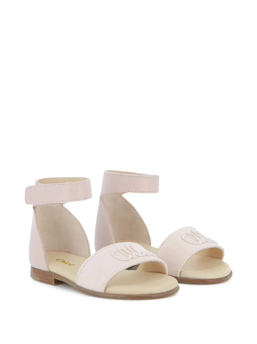 Сандалии с вышитыми ремешками Chloe Kids, розовый