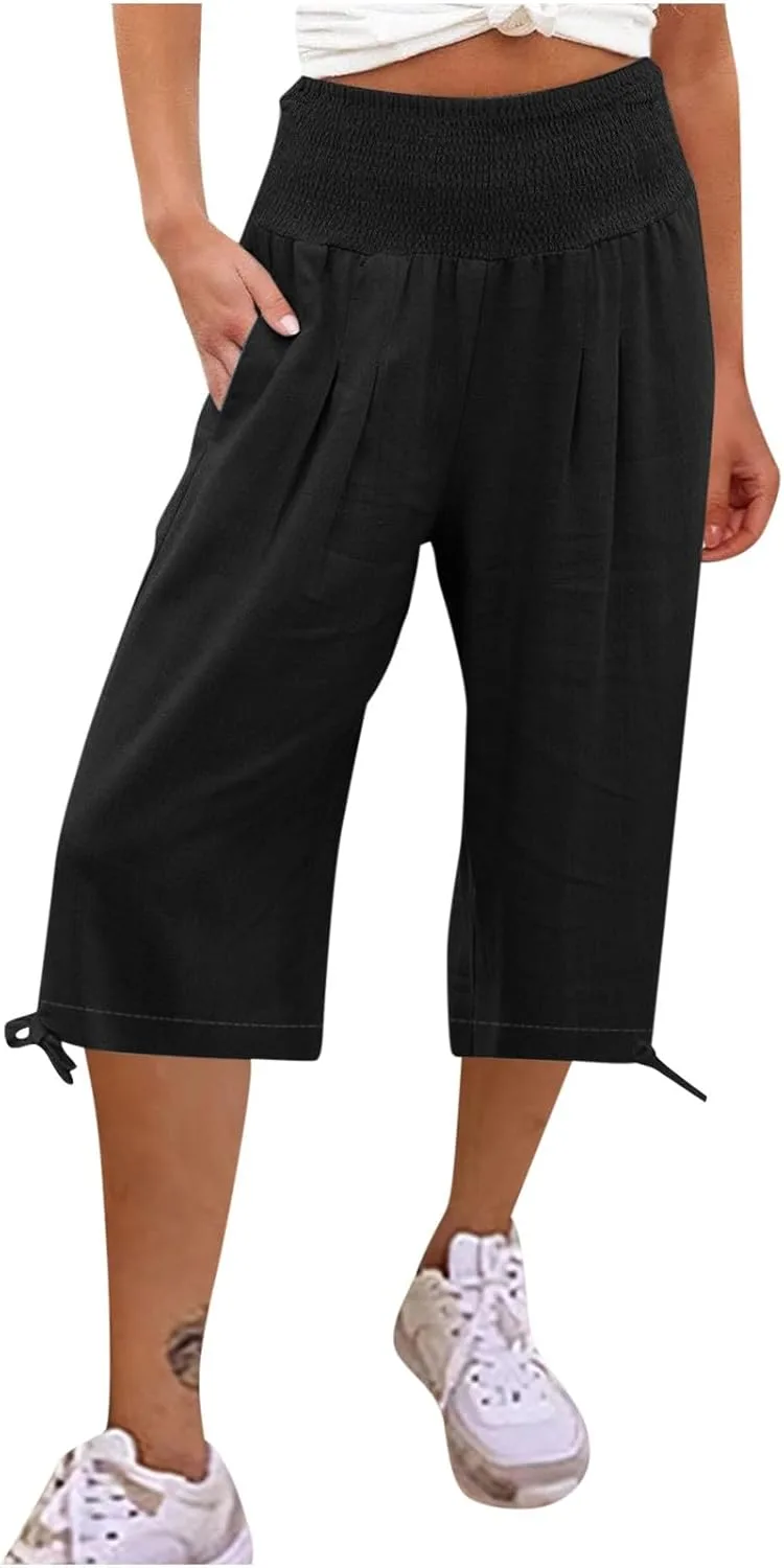 

Женские капри-брюки Casual летние эластичные с высокой талией