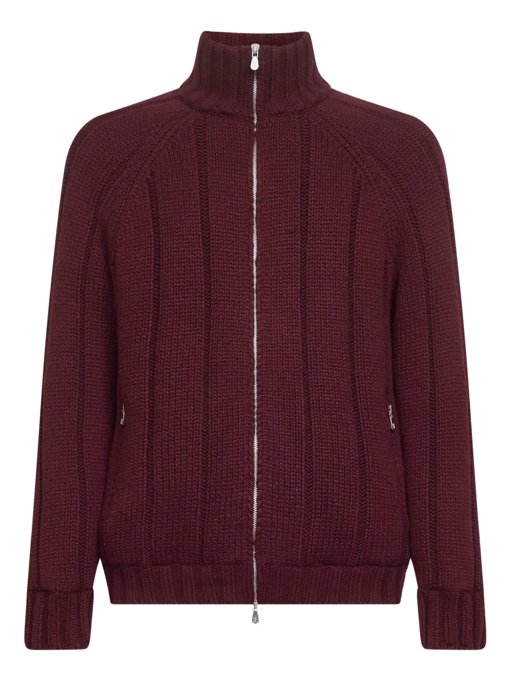 

Свитер с высоким воротником на молнии Brunello Cucinelli, красный