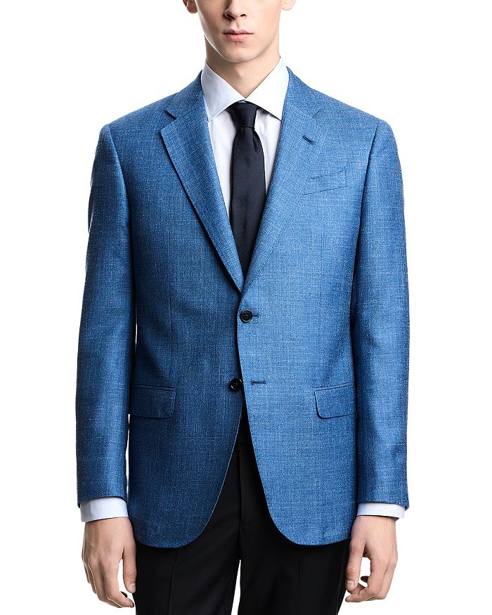 

Классический блейзер с вырезными лацканами Regular Fit Emporio Armani, синий