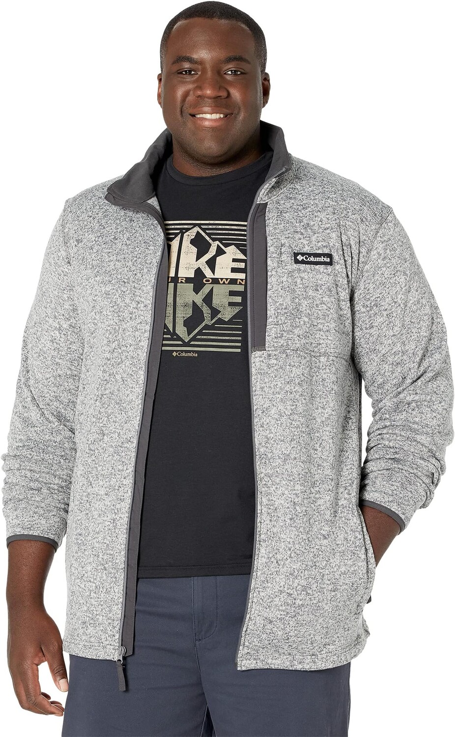 

Толстовка Columbia Big & Tall Sweater Weather Full Zip, цвет City Grey Heather