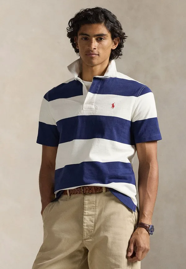 Классическая рубашка-поло с коротким рукавом для регби Polo Ralph Lauren, Dark Cobalt/Deckwash White