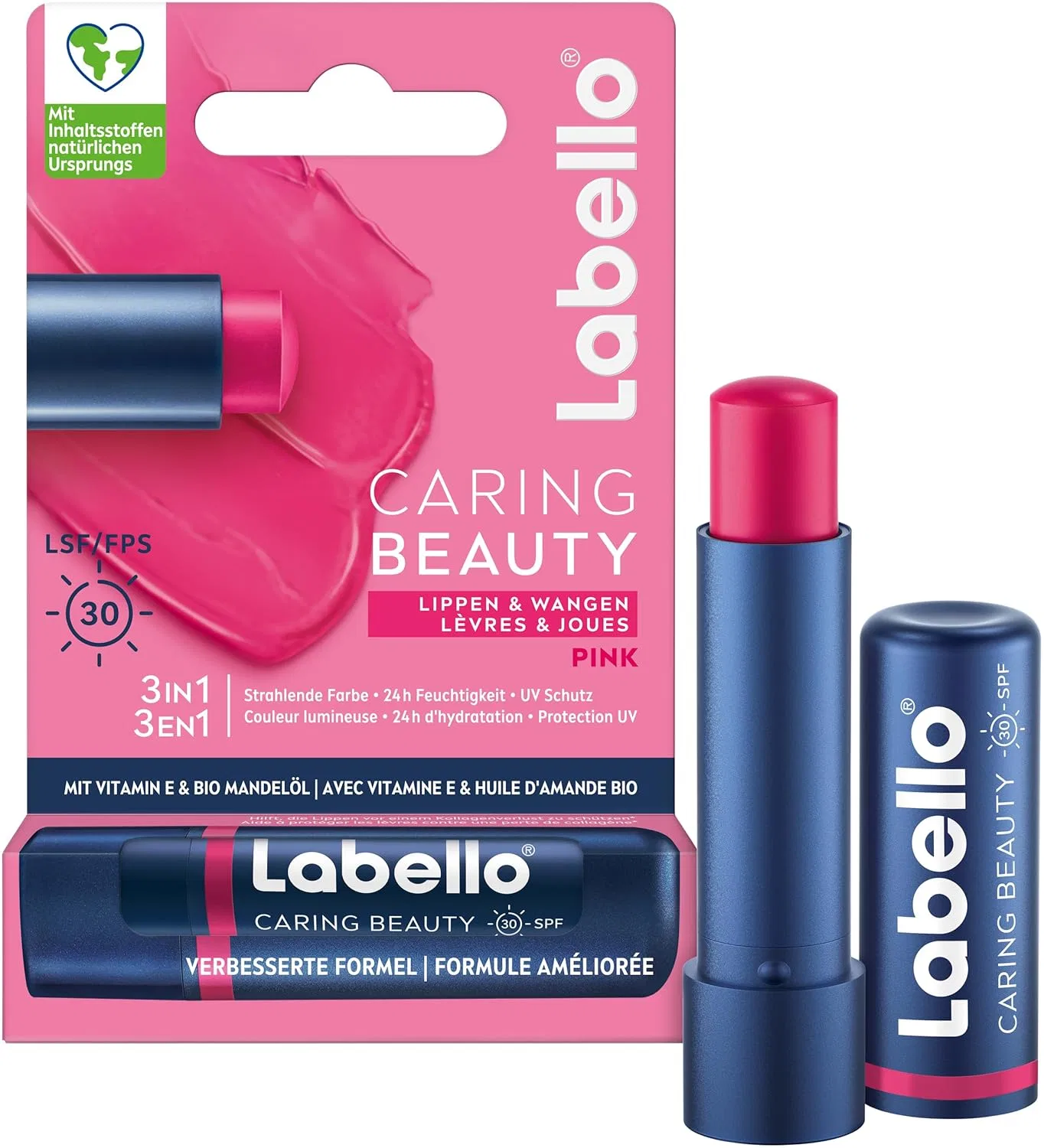 Цветной бальзам для губ с SPF 30 «Caring Beauty Pink» от Labello Labello