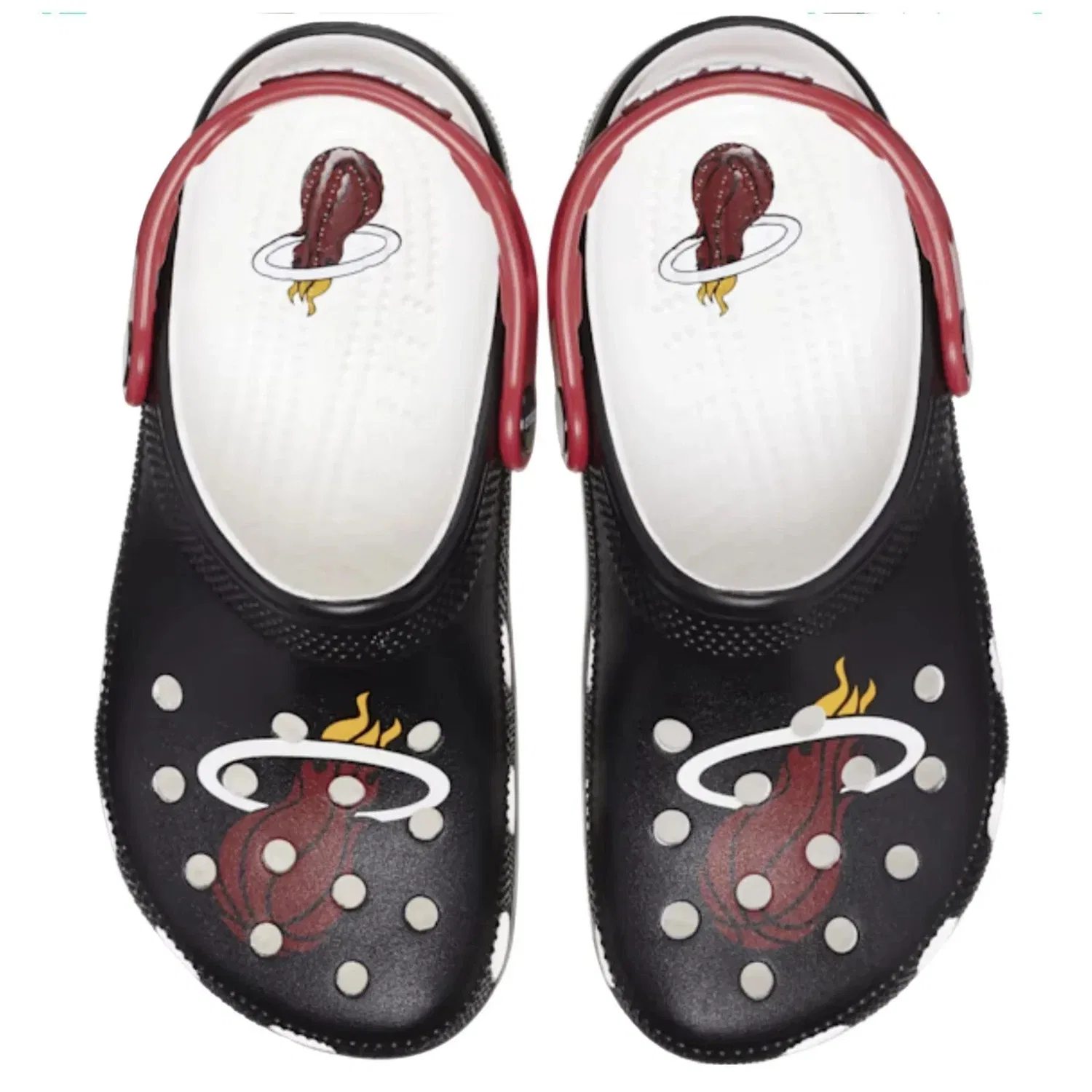 Мужские сабо Crocs NBA Miami Heat Classic, черные, повседневные, модель GBO2618 — фото 4