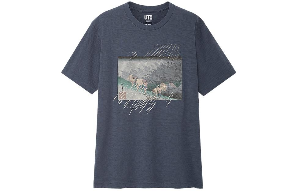 

Футболка унисекс синяя Uniqlo, синий