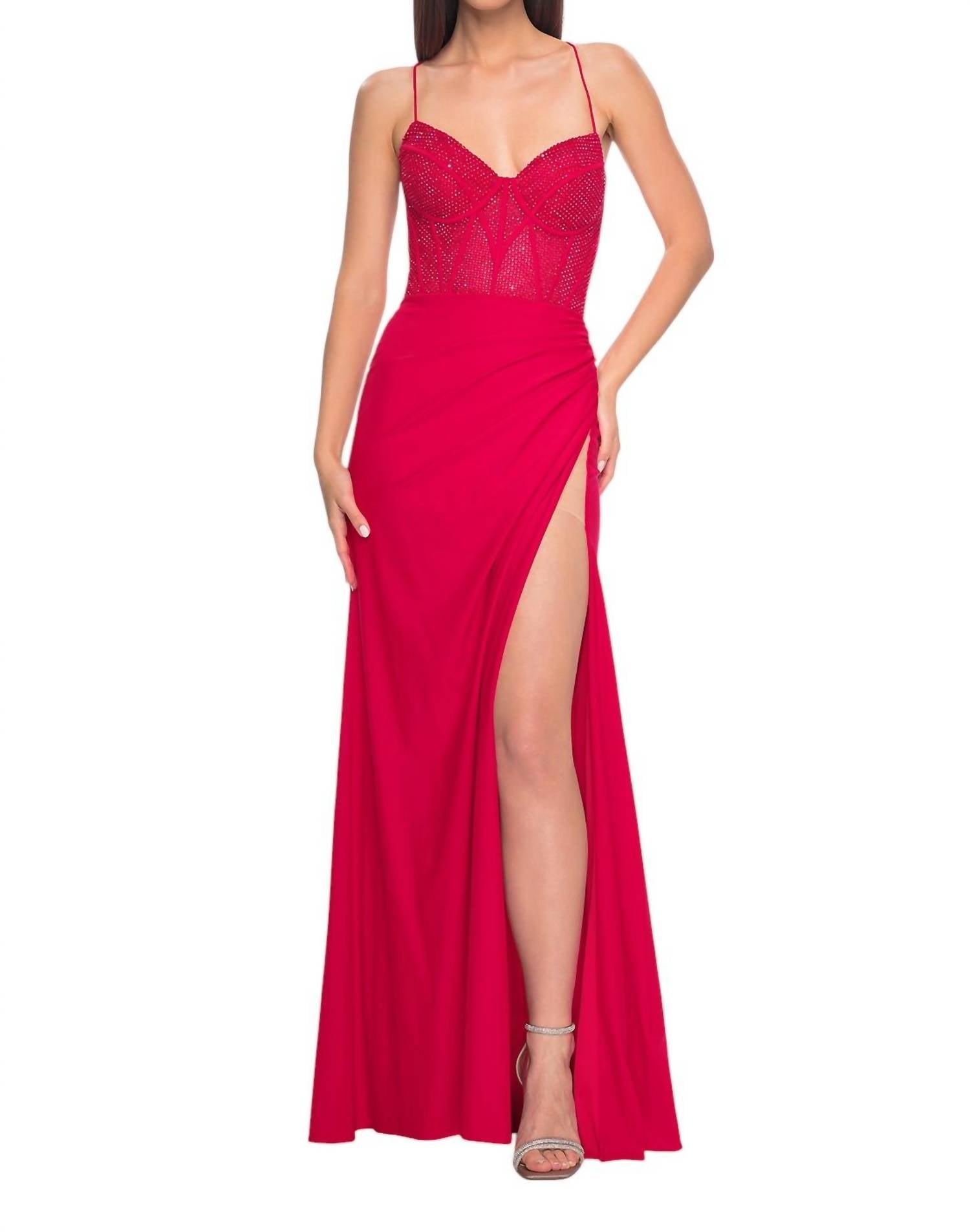 

Boning Design платье-сетка для вечеринки в красном цвете La Femme