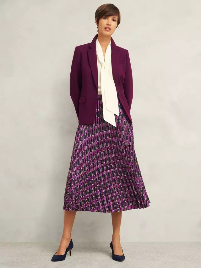 

Юбка Hobbs Kayla Pleated, цвет purple/multi