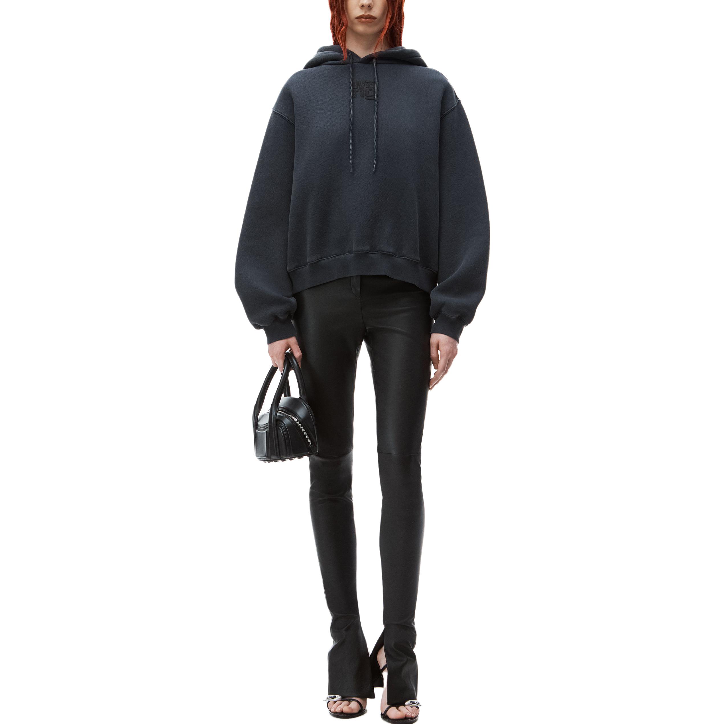 Толстовка с логотипом на шнурке Alexander Wang, темно-серый — фото 3
