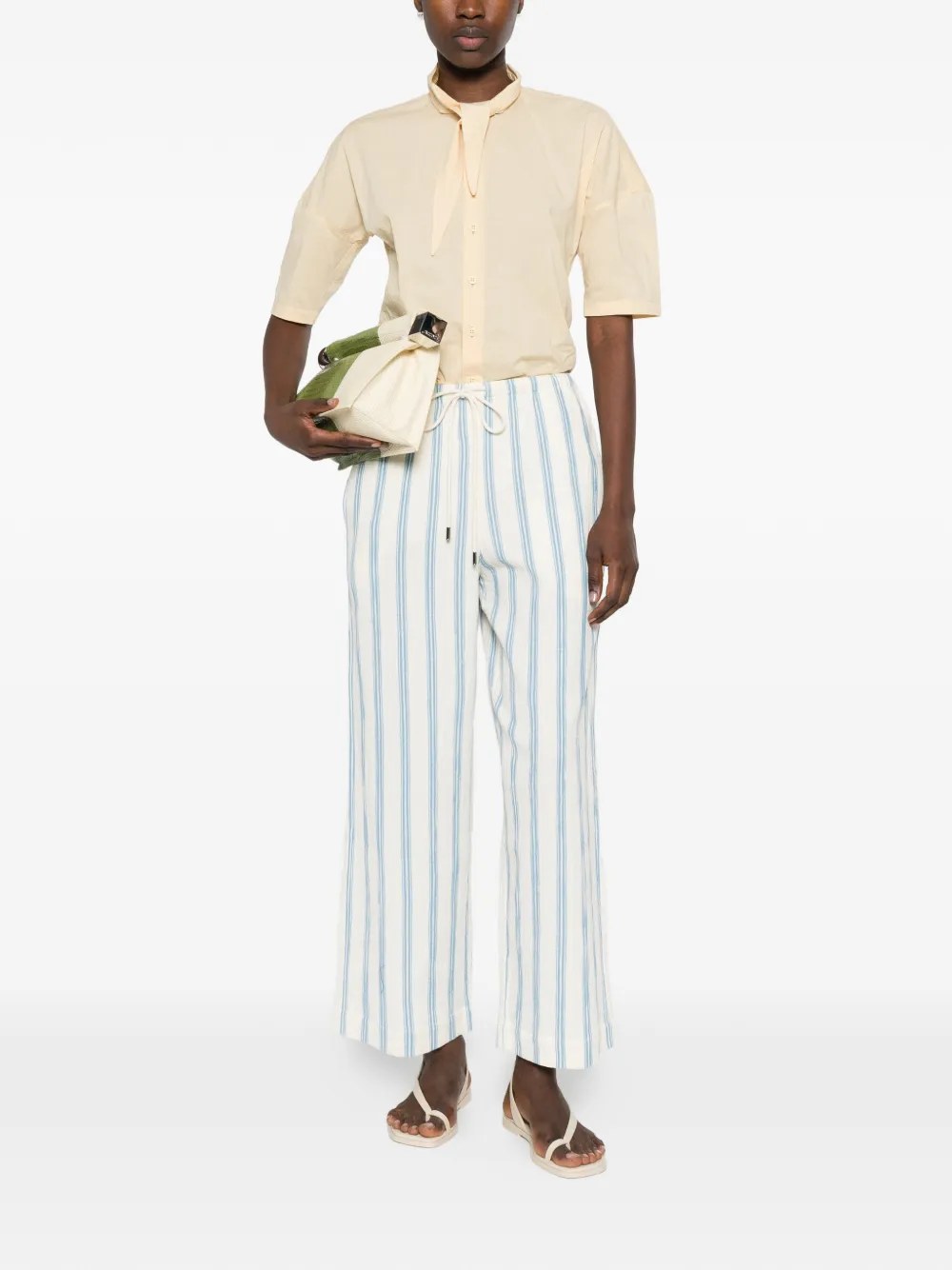 

Брюки в полоску на завязках Bondi Born, белый