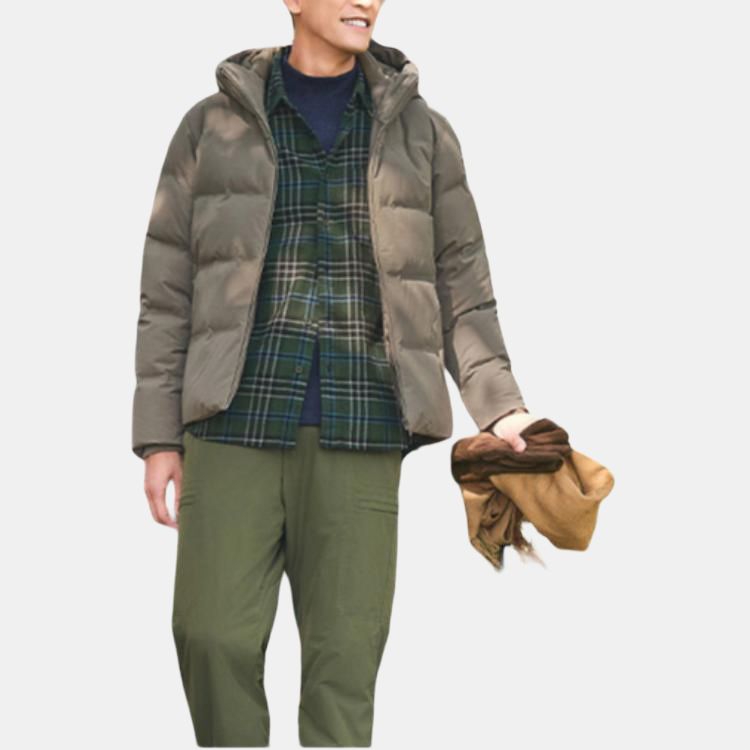 Пуховая куртка Seamless Down Collection для мужчин Uniqlo, chestnut — фото 4