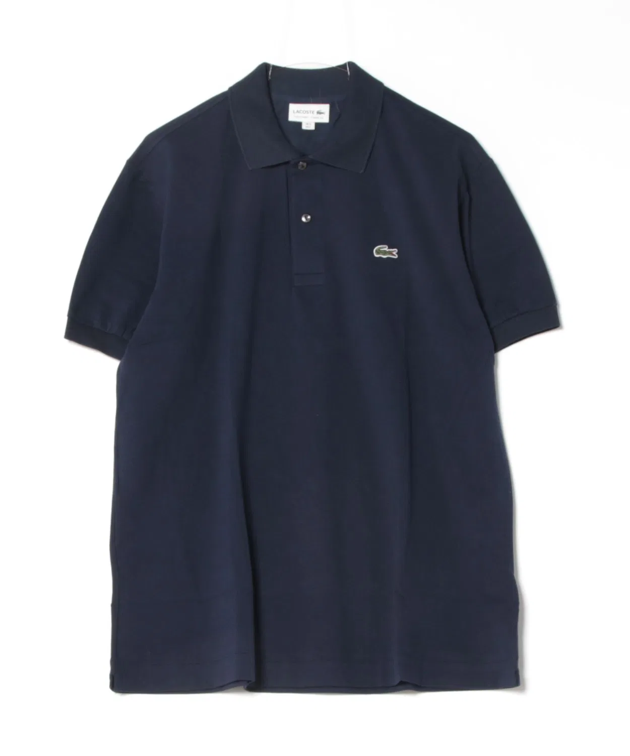 Поло Lacoste из органического хлопка и полиэстера, тёмно-синее