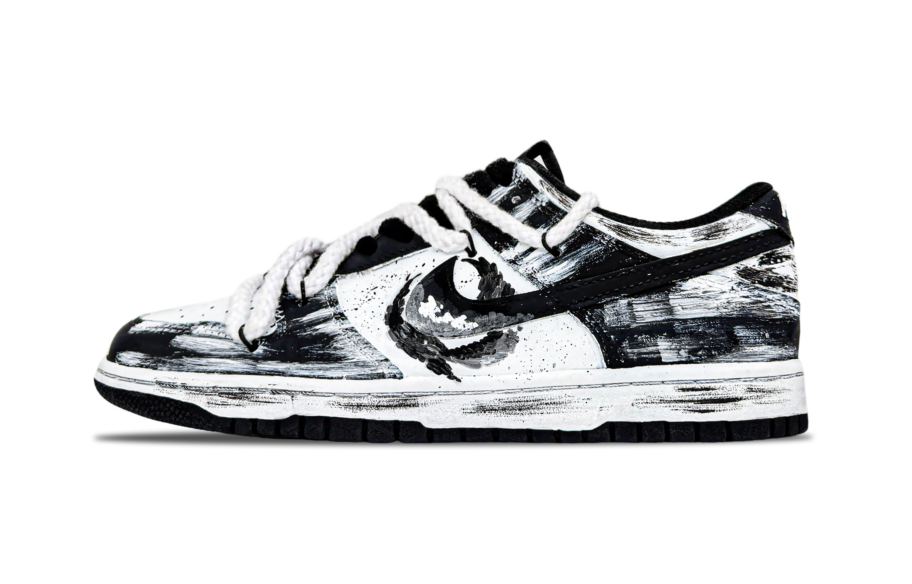 

Nike Кроссовки для скейтбординга Dunk Faded Mood, износостойкие, низкие, мужские, черно-белые