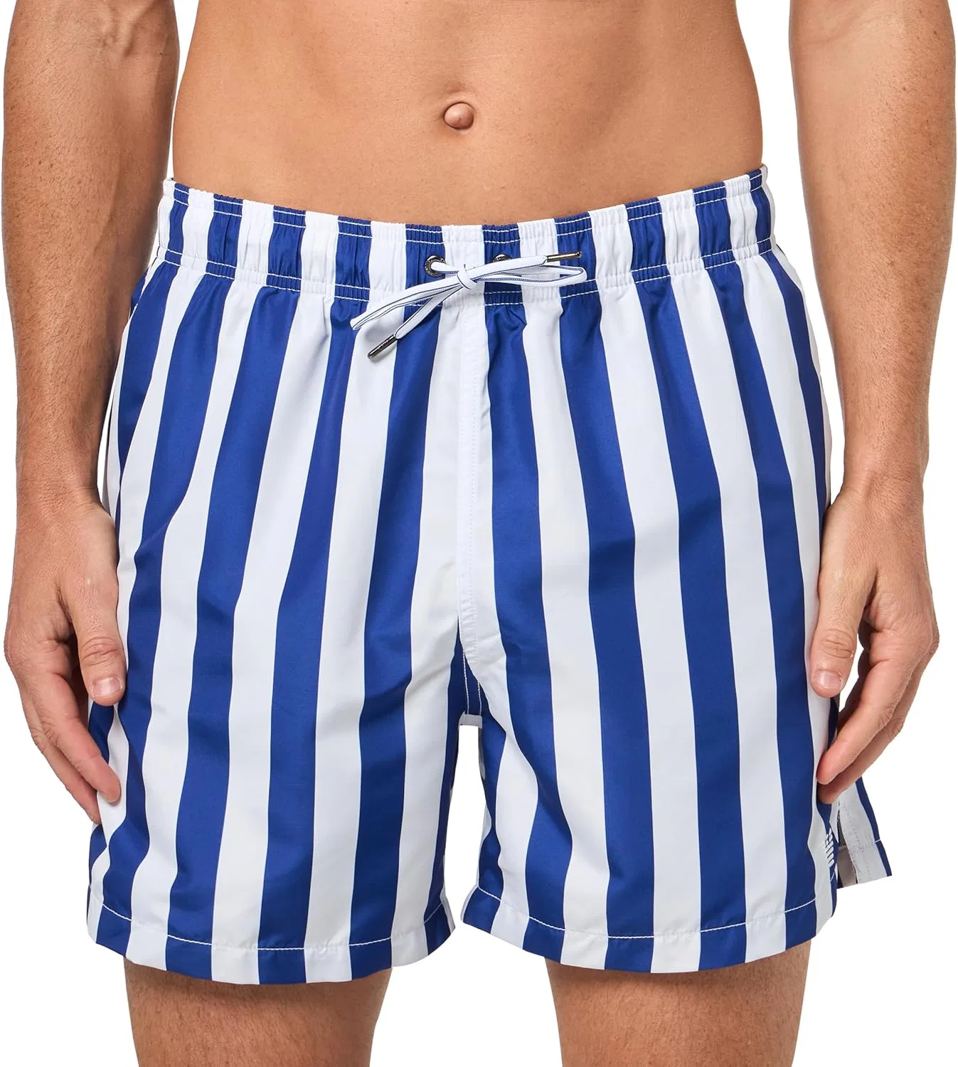 Купальные шорты Emporio Armani Men's Retro Stripe Classic 4", белый