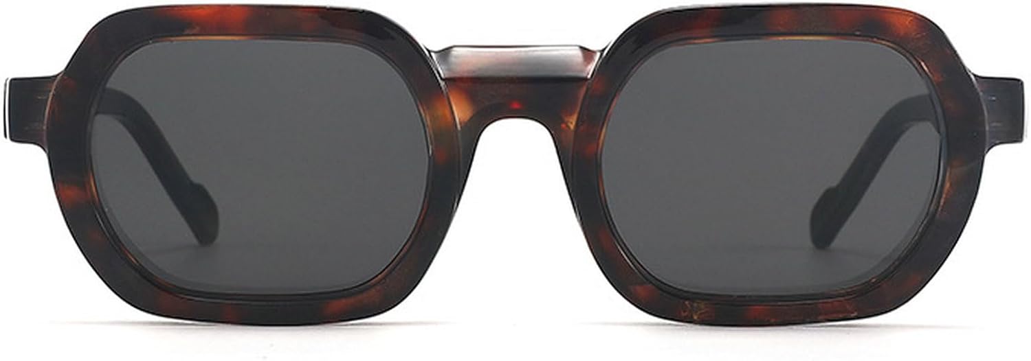 

Солнцезащитные очки в стиле ретро квадратной формы для мужчин и женщин. Модные маленькие квадратные солнцезащитные очки в толстой оправе, винтажные, 90-е, с защитой от УФ-излучения mincl, Leopard Gray