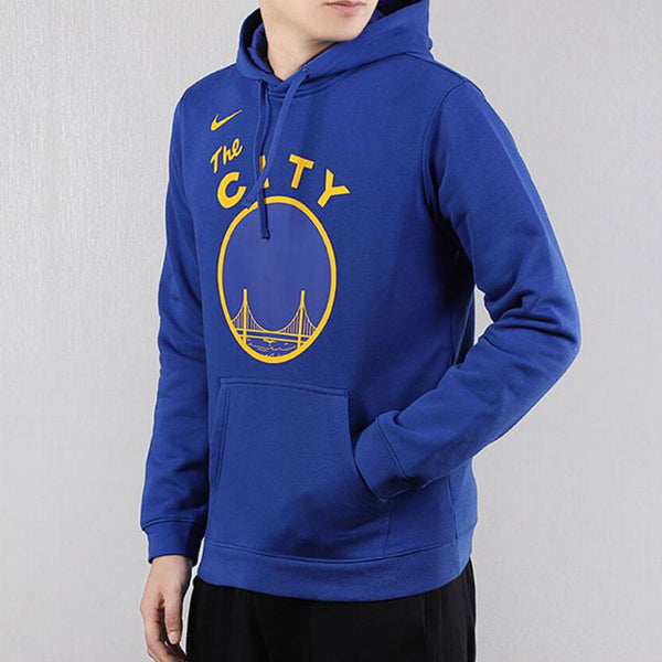 Толстовка nba drawstring fleece lined golden state warriors blue Nike, синий — фото 4