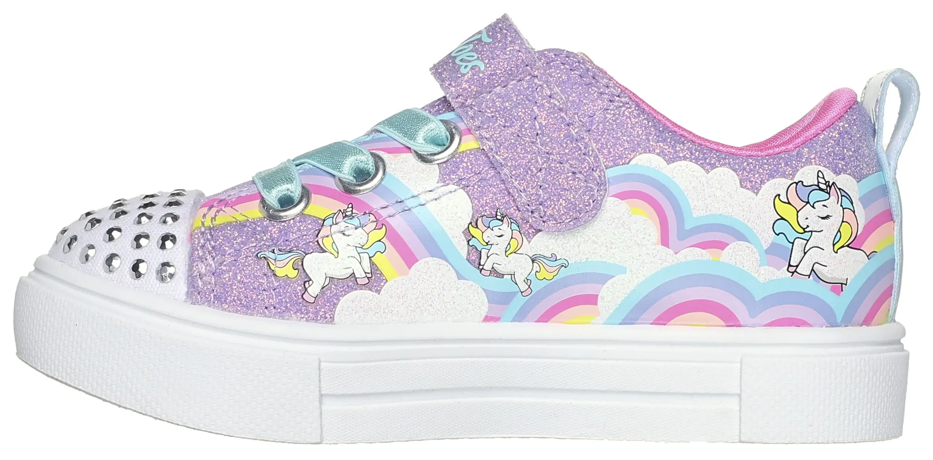 

Skechers Детские прогулочные туфли "TWINKLE Sparks - JUMPIN CLOUDS", туфли на липучке, кроссовки, мигающие туфли с красивой мигающей функцией Skechers Kids, цвет Lavendel-Multi