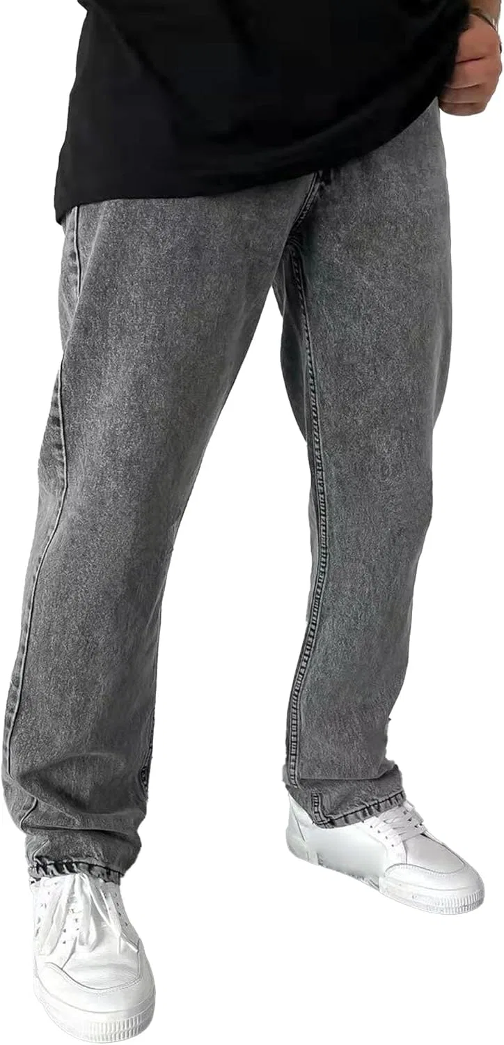 Джинсы прямые Slim Fit, серый