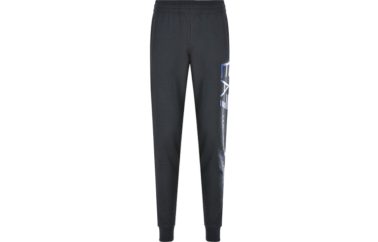 EA7 Вязаные спортивные штаны Мужские Тёмно-синие EMPORIO ARMANI — фото 2