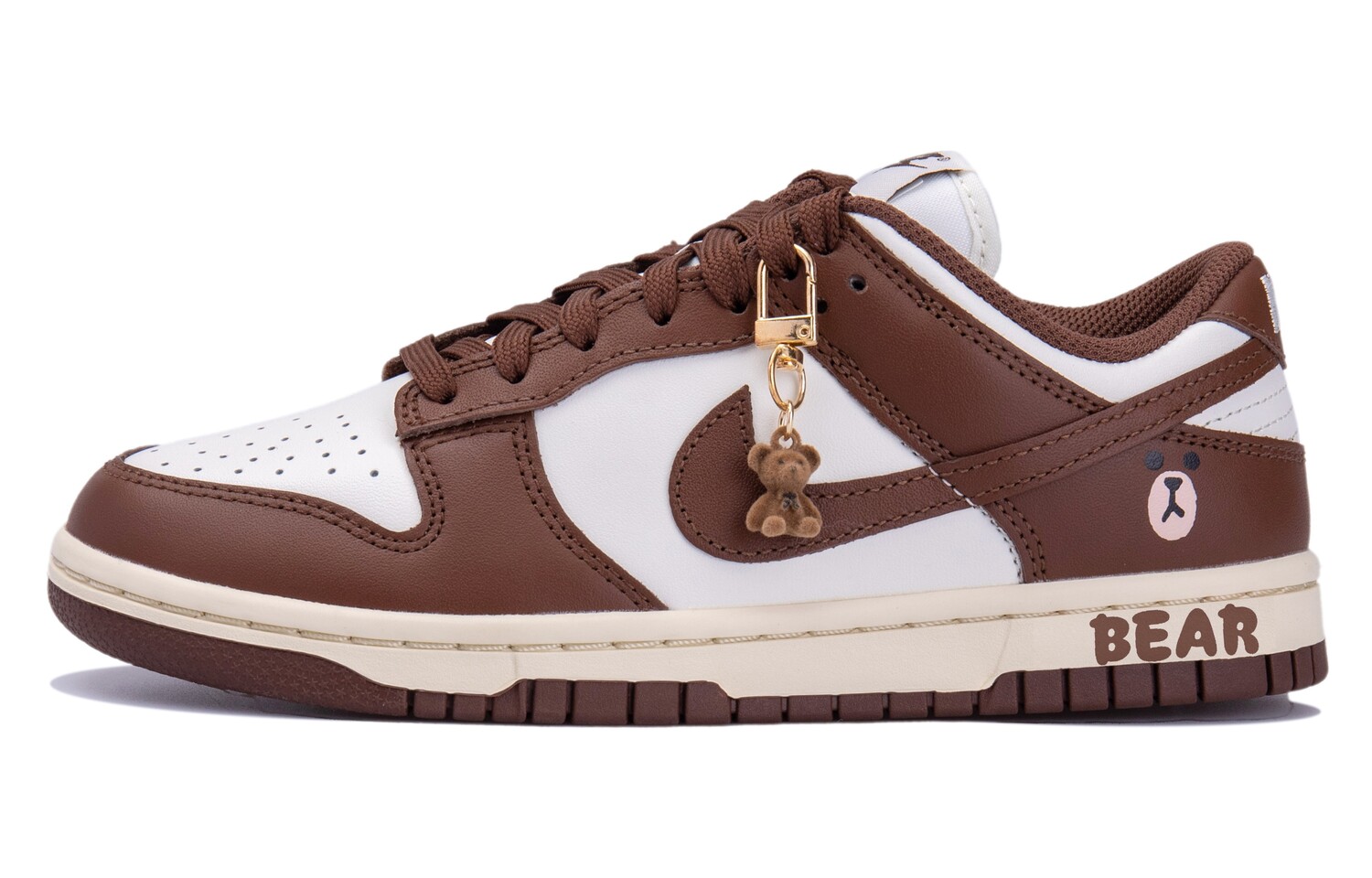 

Кроссовки Nike Dunk Skateboard Shoes Women's Low-Top White Brown
