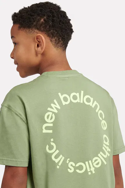 Футболка детская свободный крой New Balance, зеленый — фото 3