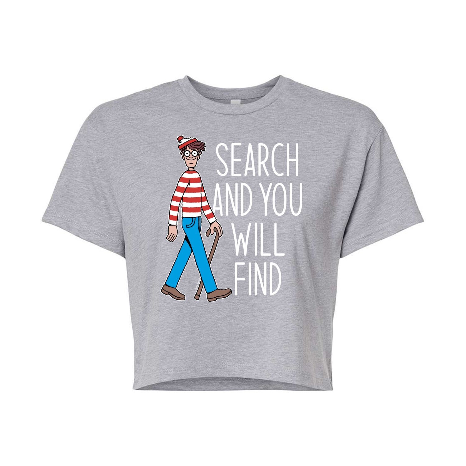 

Укороченная футболка Where's Waldo Search для юниоров Licensed Character, серый