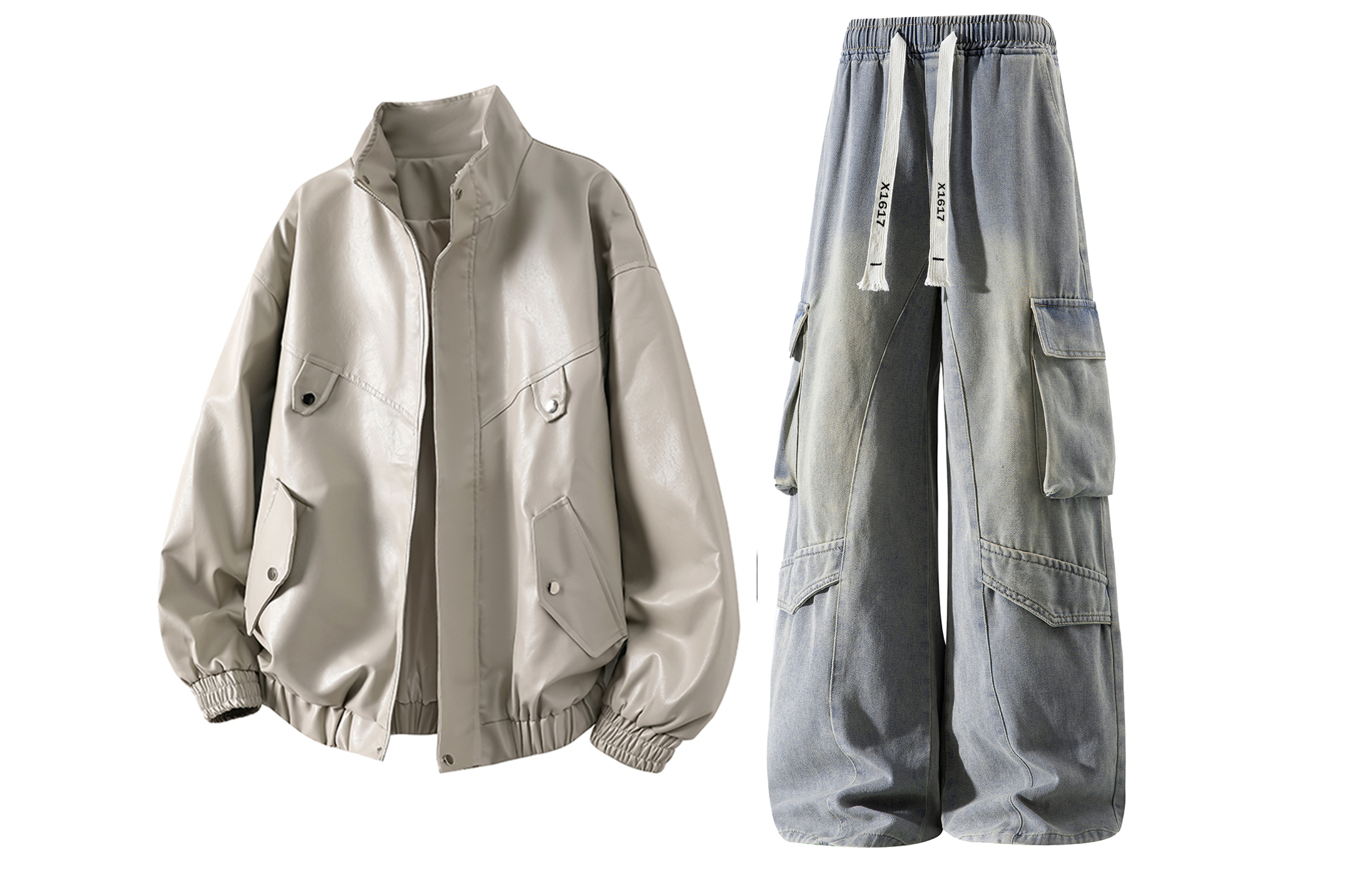 

Повседневная спортивная одежда Unisex с воротником стойкой Moderate X1617, серебро серый top+желтый mud pants