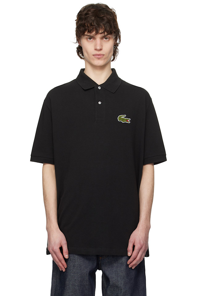 

Свободная пике-поло с нашивкой Lacoste, черный