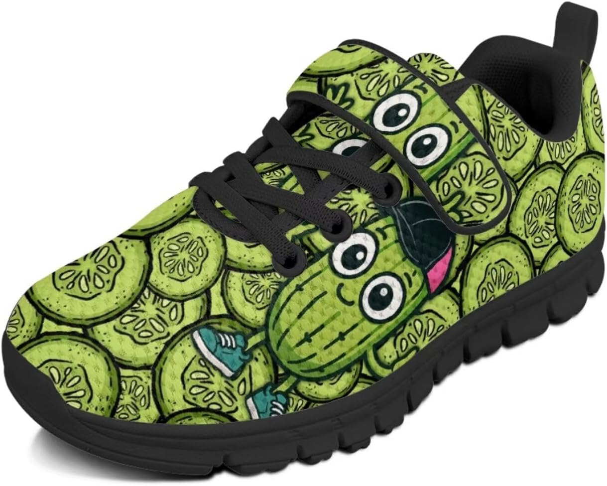 

Зеленые кроссовки для девочек, маленьких детей, нескользящие, для спорта, дышащие, легкие, с вязаной сеткой, для бега, школьные с одной пряжкой и шнуровкой Pointodoor