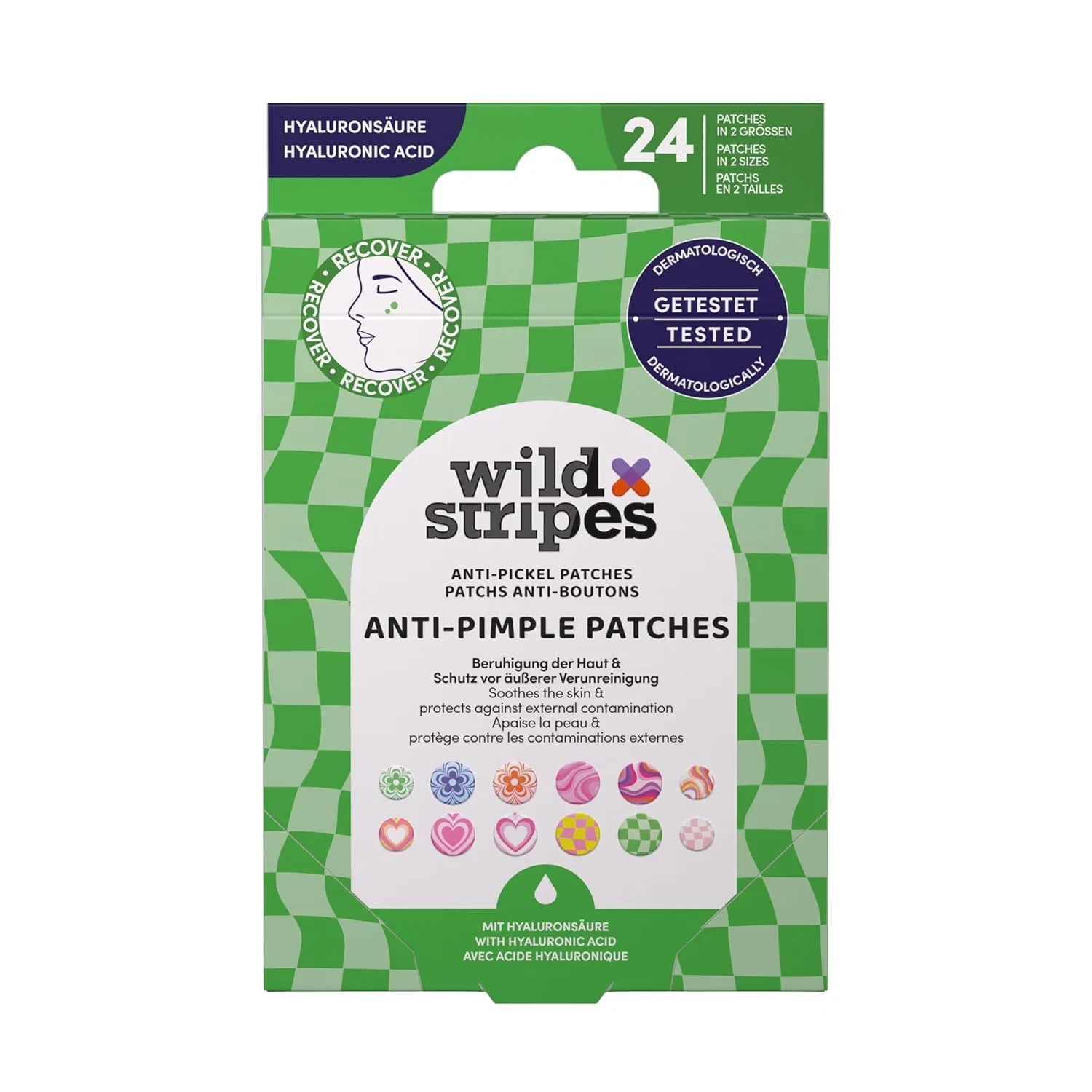 Патчи от прыщей «Groovy Recover» от Wild Stripes, 24 шт. Wild Stripes