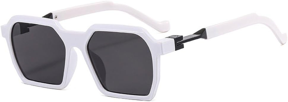 

Модные солнцезащитные очки в форме многоугольника и квадрата для женщин, ретро-стиль, гелевые, цветные, с защитой от УФ-излучения UV400; модные солнцезащитные очки для мужчин, синие и розовые SKFGNX, White Grey