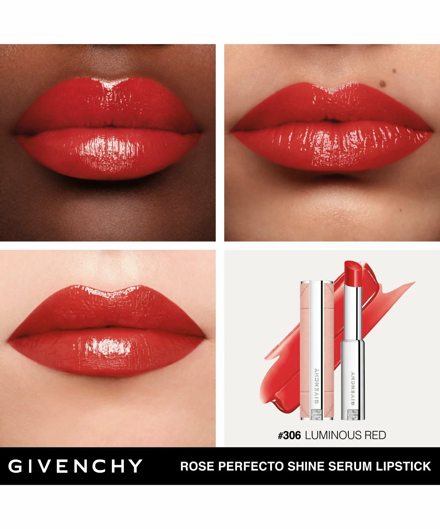 Блеск для губ Розовый идеальный блеск Givenchy Beauty, No. 306 Vivid Red — фото 3