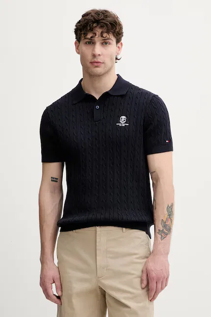 Поло вязаное Tommy Hilfiger, синий