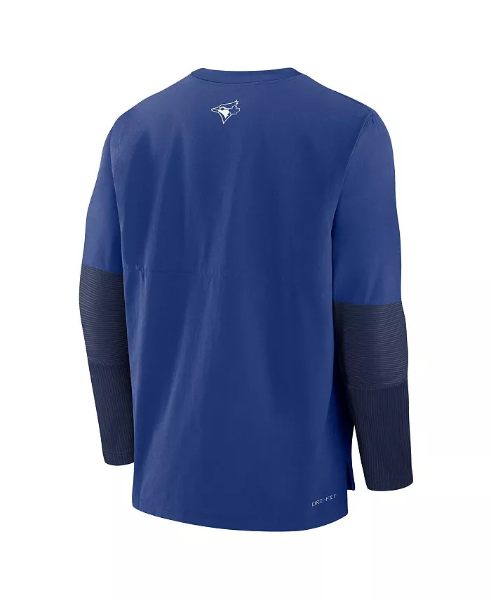 Мужская легкая трикотажная толстовка с капюшоном Authentic Collection Toronto Blue Jays в цвете Royal/Navy Nike — фото 2