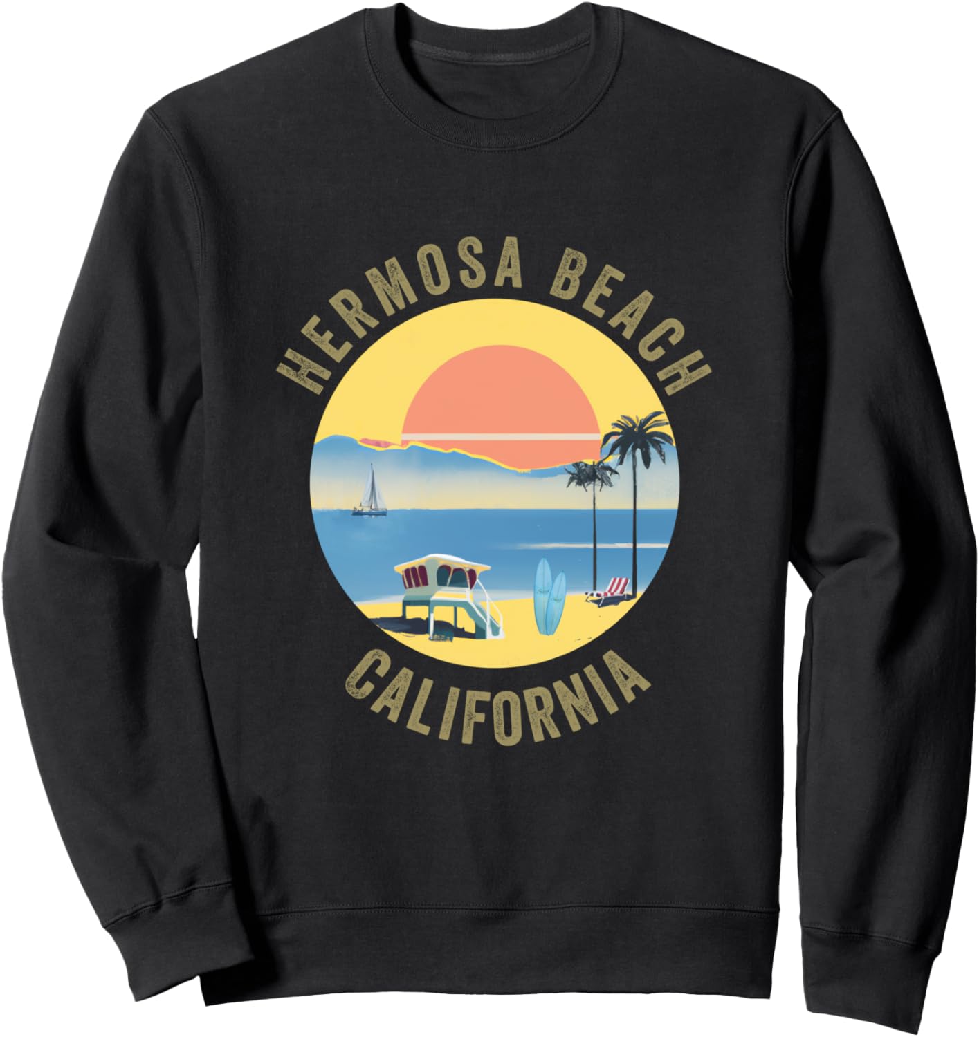 

Сувенирная одежда Hermosa Beach в стиле ретро и винтаж, толстовка Hermosa Beach Hermosa Beach Retro Souvenir Apparel, черный