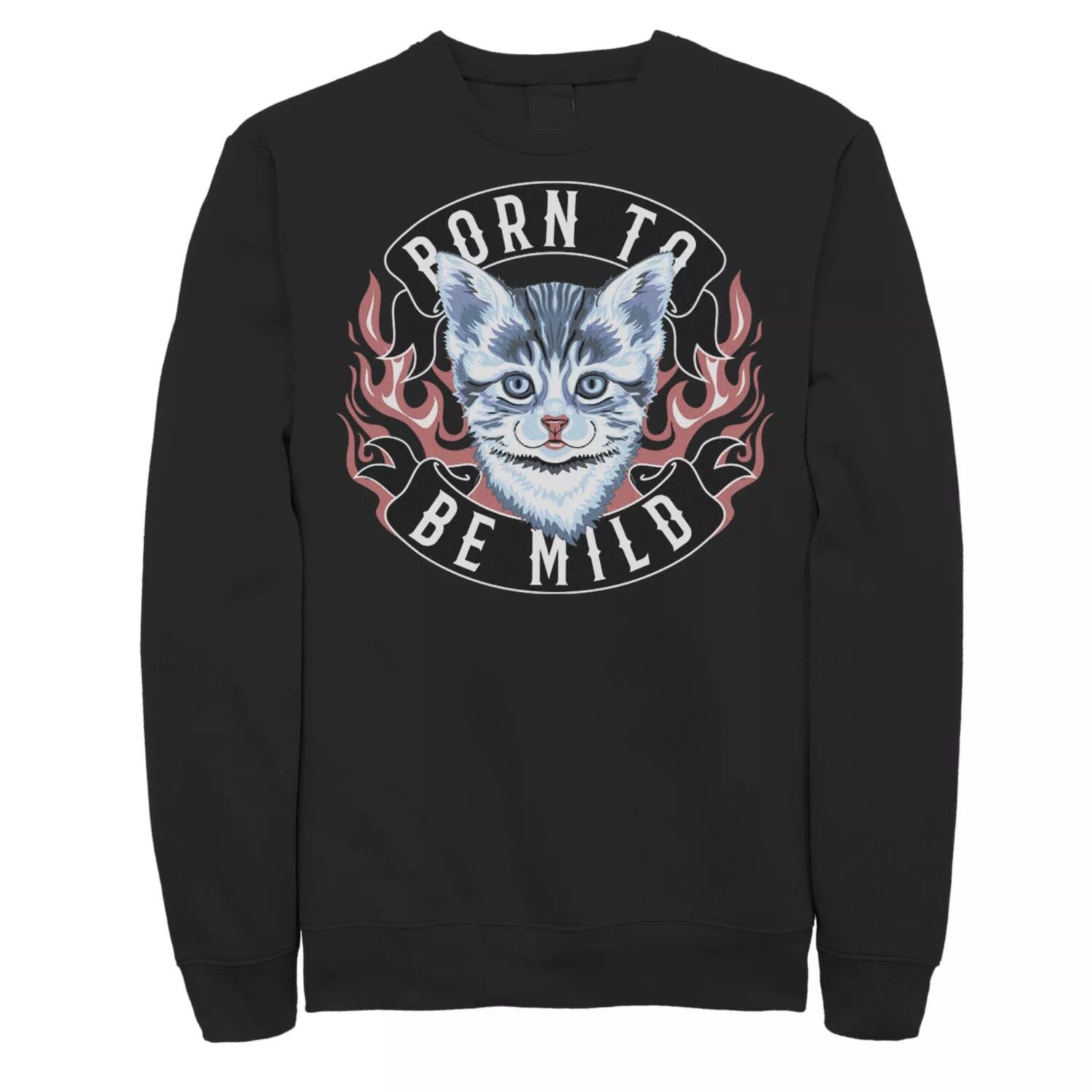 

Мужской флис с пламенным портретом Born To Be Mild Kitten Licensed Character