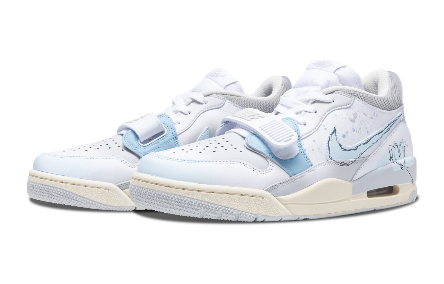 Кроссовки Jordan Legacy 312 Vintage Basketball Shoes Men Low-top White/blue/gray, светло-серый — фото 3