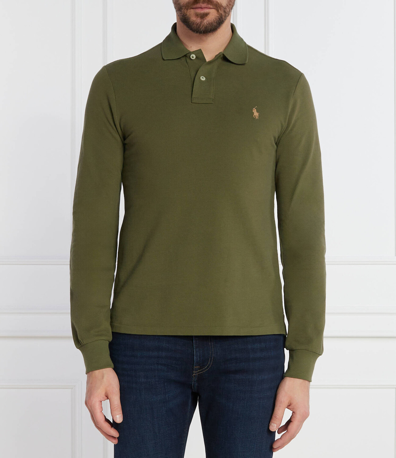 

Поло POLO RALPH LAUREN Slim Fit, оливково-зеленый