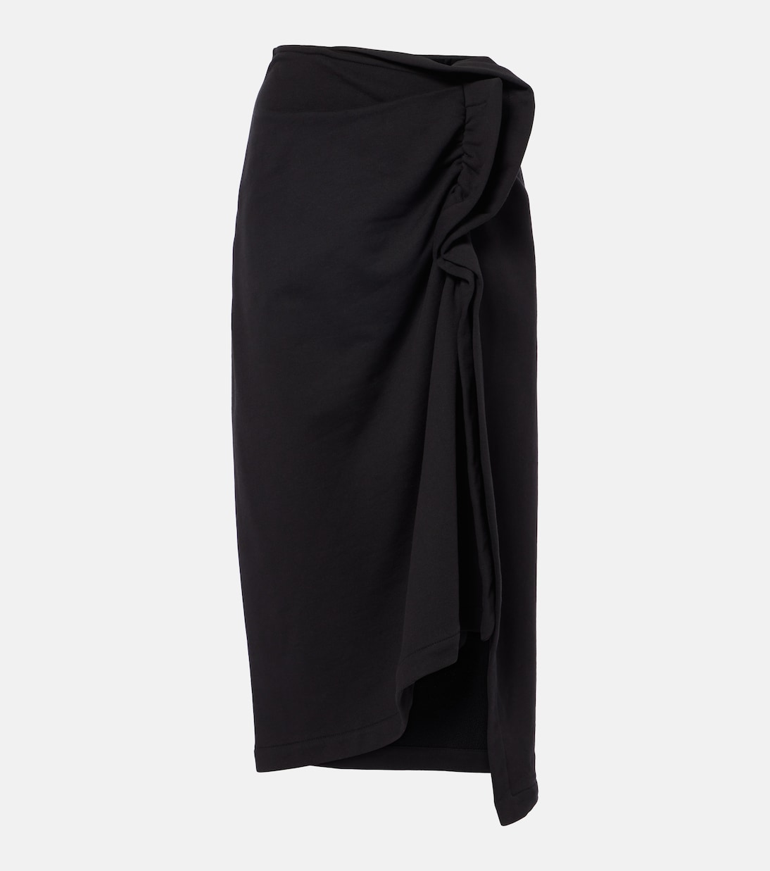 

Юбка миди из джерси с драпировкой и асимметричным кроем Dries Van Noten, черный