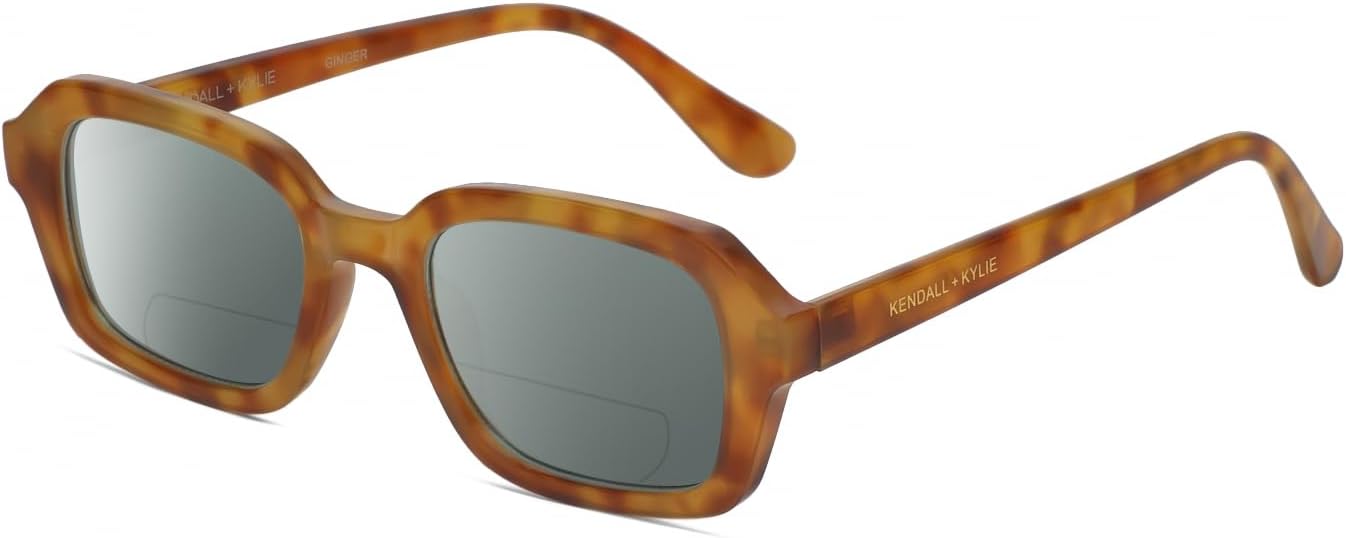 

Солнцезащитные очки для чтения Calabria K+K GINGER Hexagon Polarized BiFocal для женщин, модные дизайнерские очки с бифокальными линзами, Golden Tortoise Havana/Smoke Grey Lens
