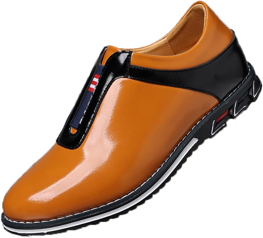 

Мужские повседневные деловые лоферы Veslexth, шнурованные, дышащие, удобные, для ходьбы, модные, из роскошной кожи, для мужчин, кроссовки для работы, офиса, нарядные, для улицы, желтый