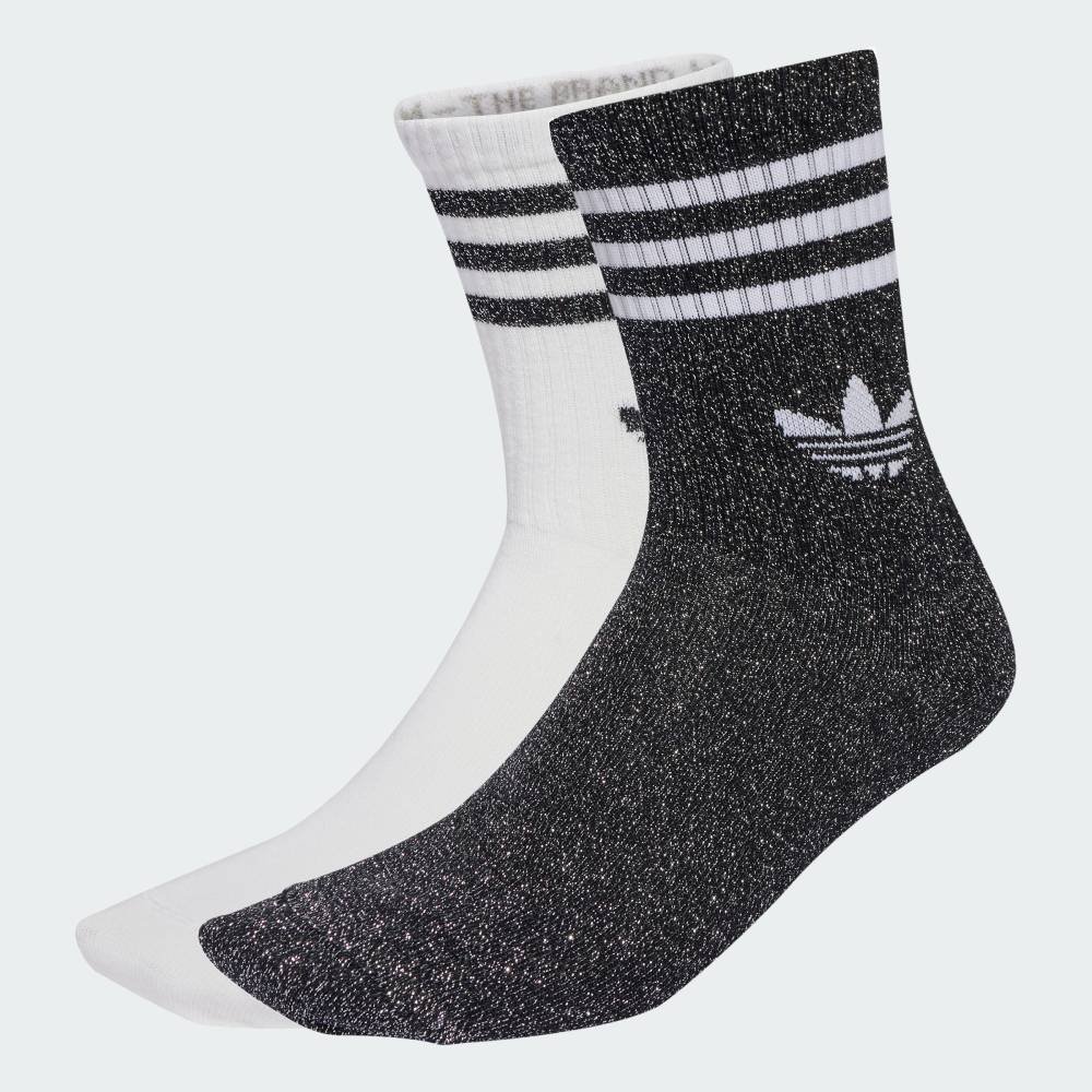 Носки Three Stripes Glitter Crew Socks (комплект из 2 пар) Adidas, black