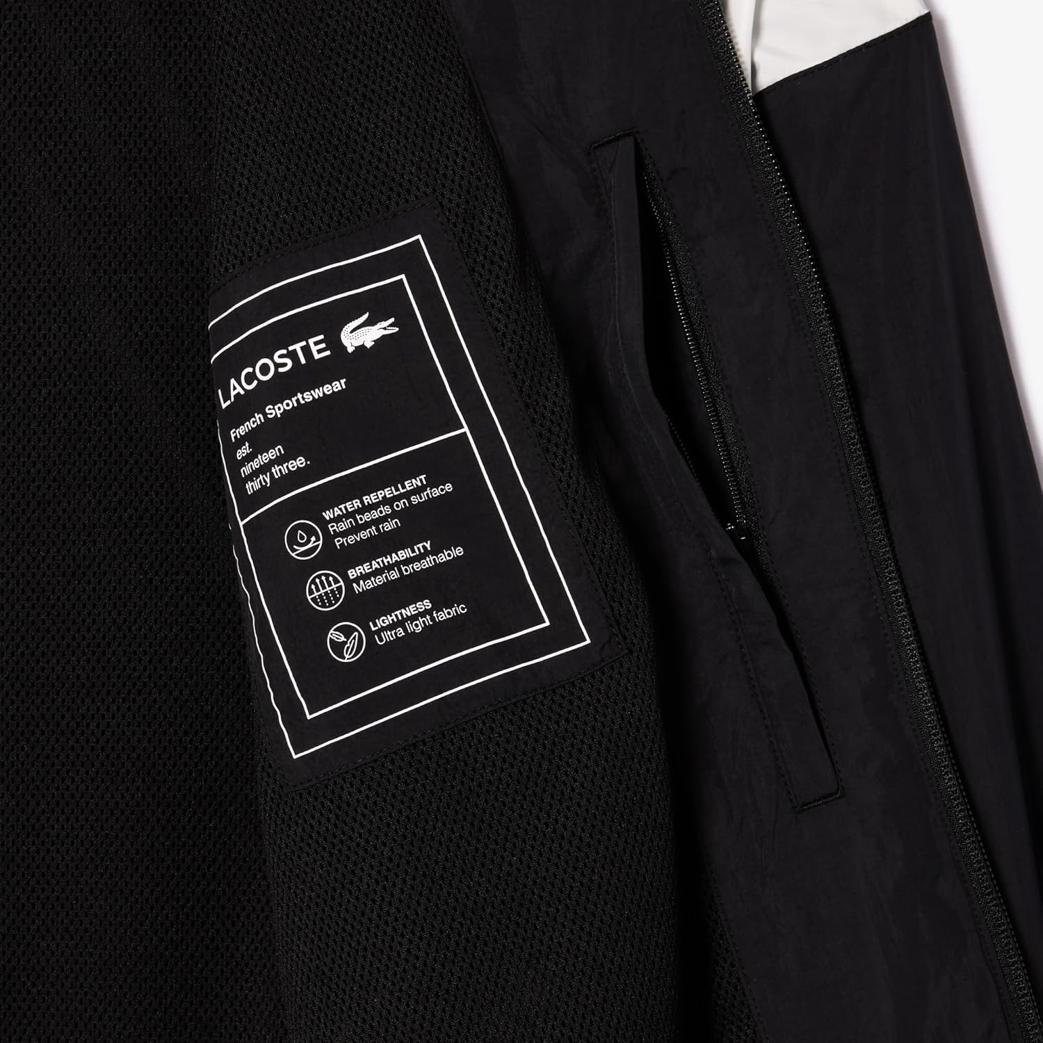 Ветровка-бомбер Lacoste мужская Classic Fit Reversible, Black/Croissant-Flour — фото 4