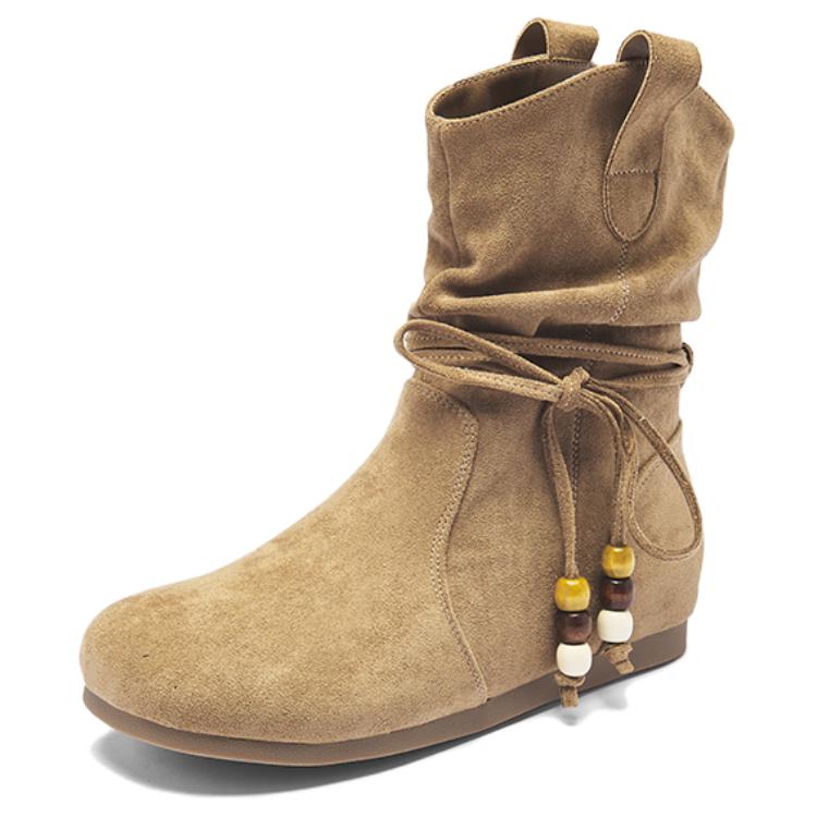 AGSDON Женские полусапожки каштановые хаки, цвет Khaki — фото 2